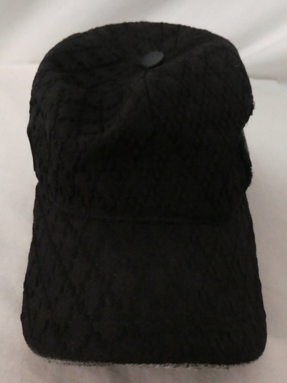DYTOO Black Baseball Cap Textured Diamond Stitch & Side Panel Detail Adjustable